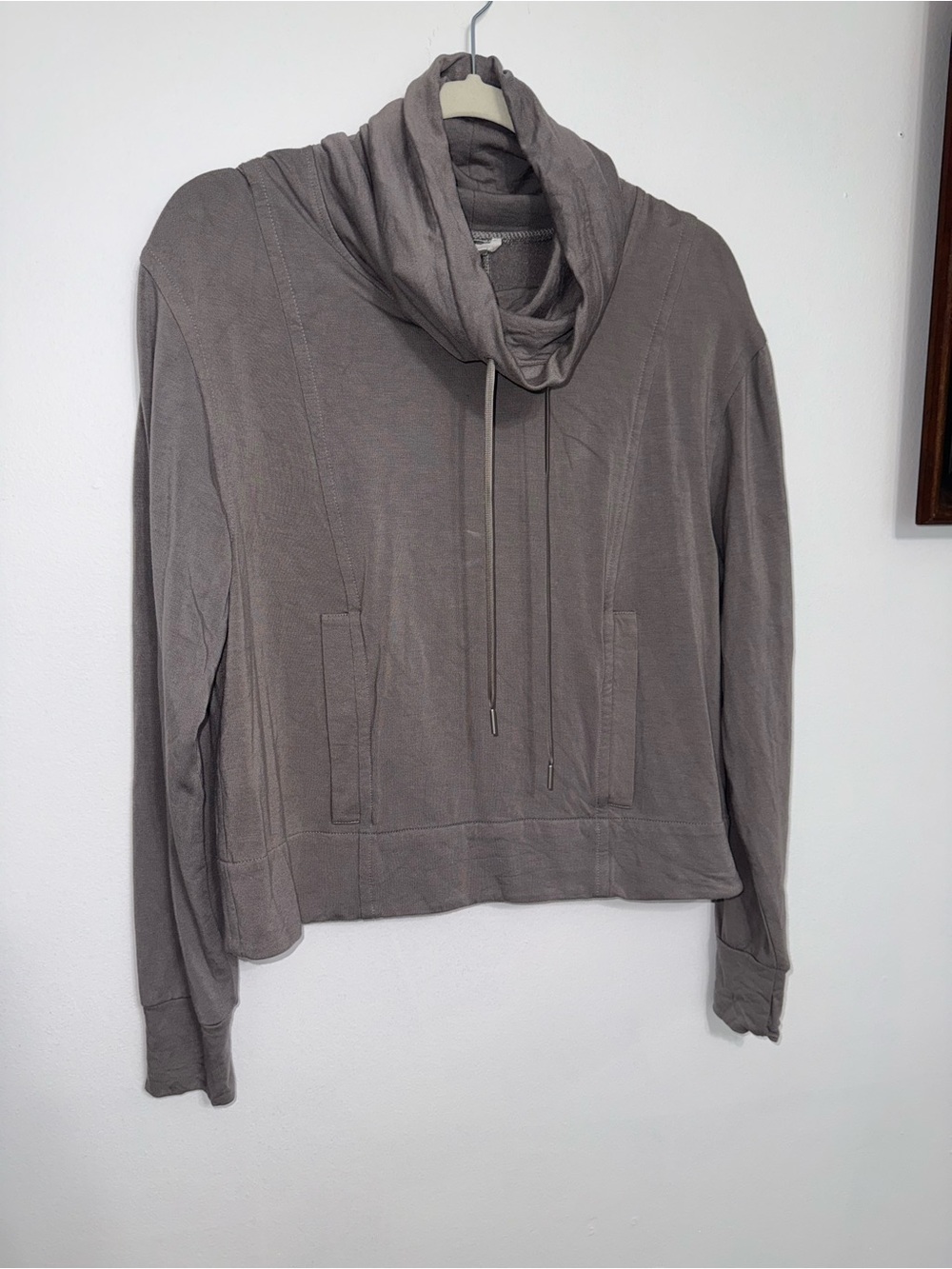 Helmut Lang Taupe Cowl Neck Pullover Sweater